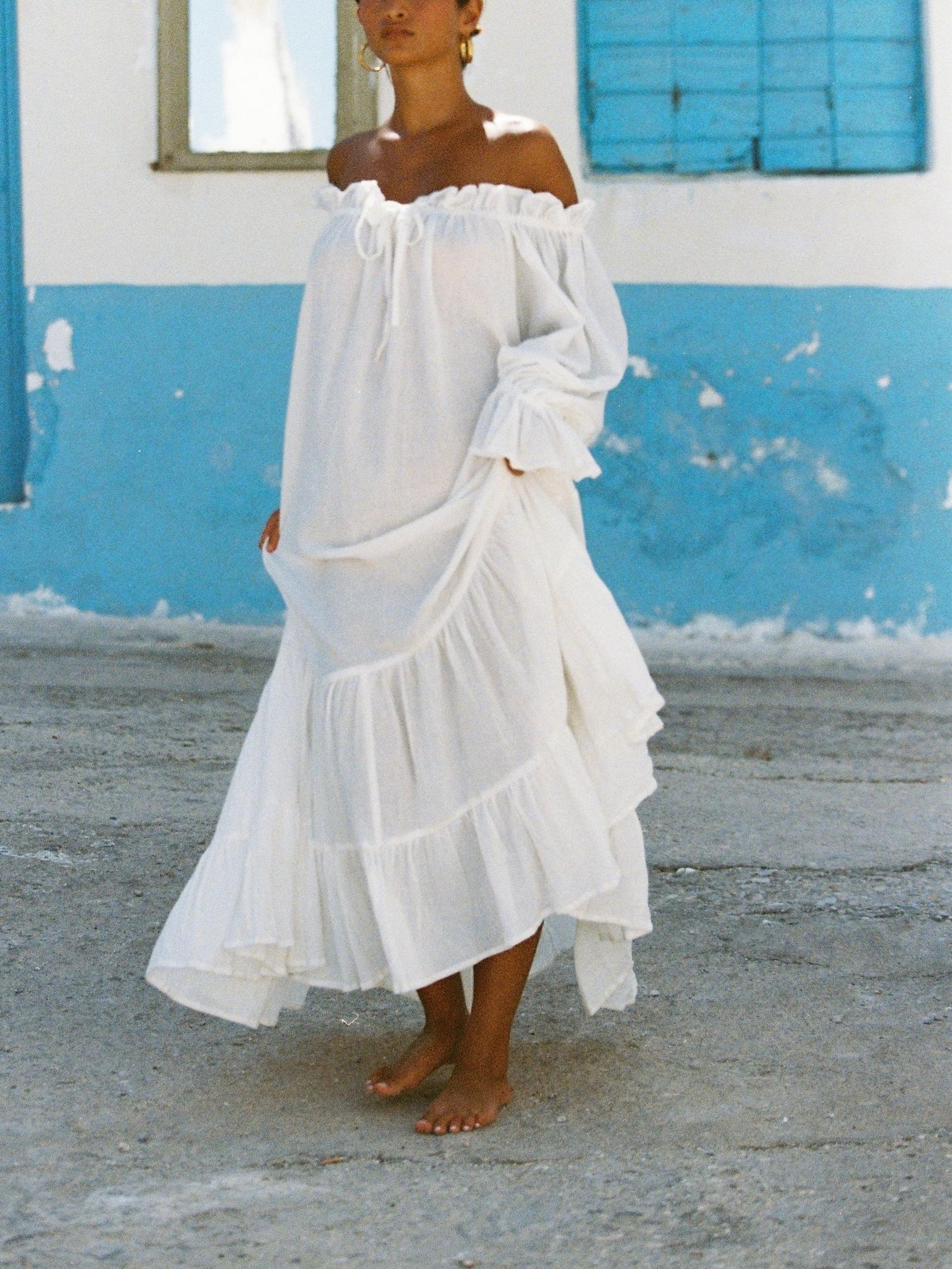 Woman Emmaline Tiered Cotton Gown | Analicia